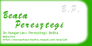 beata peresztegi business card